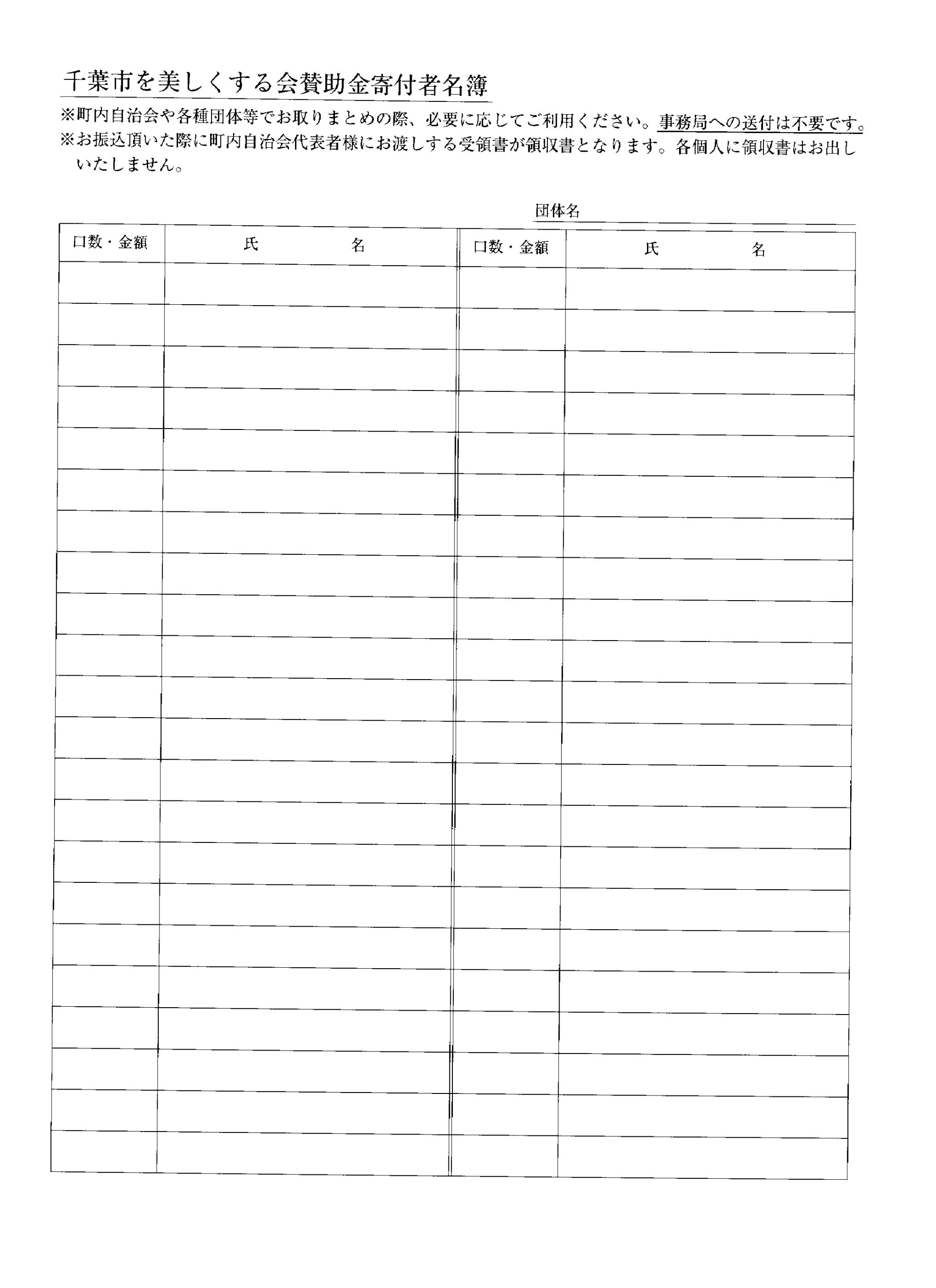 100円募金運動の協力（千葉を美しくする会）
